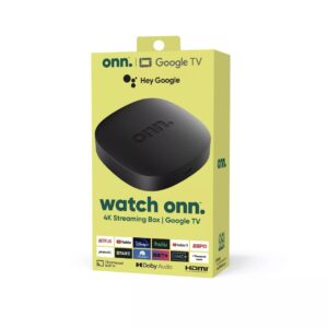 onn. Google TV 4K Streaming Box 4K UHD resolution