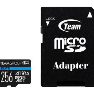 Team Group - 256GB Elite MicroSDXC U3 V30 A1 4K UHD Card with Adapter, 100MB/s
