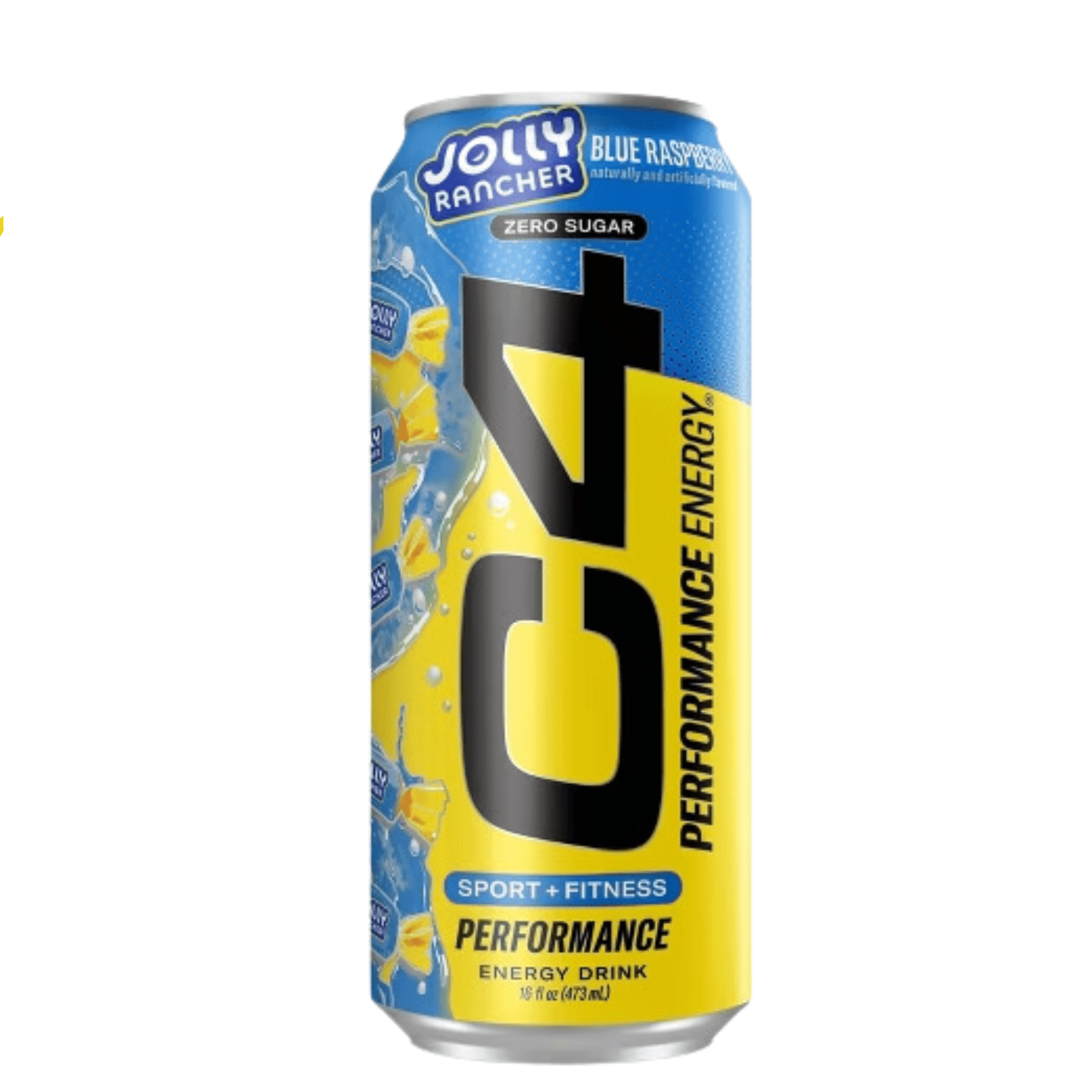 C4 Energy Drink Blue Raspberry Zero Sugar Jolly Rancher 16 Fl Oz