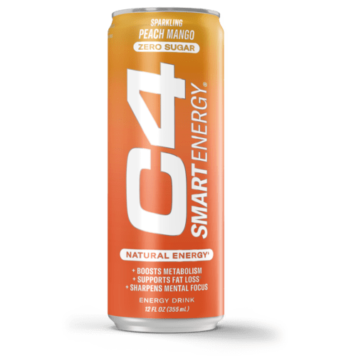 C4 Energy Drink Zero Sugar Peach Mango Sparkling 12 Fl Oz
