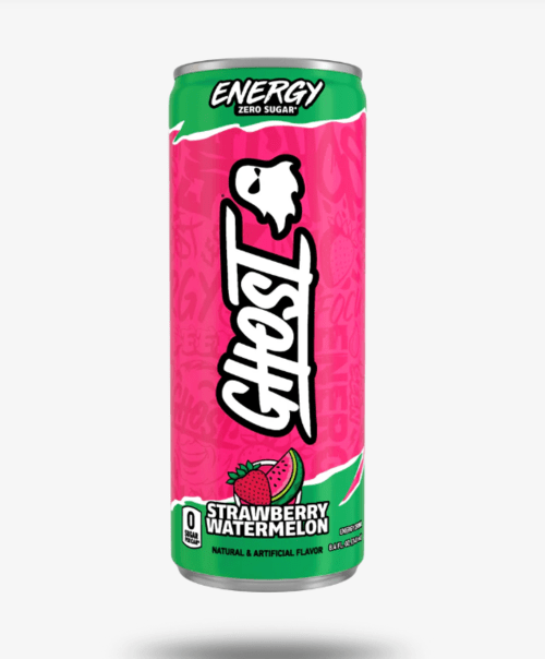 GHOST ENERGY STRAWBERRY WATERMELON HALF CAN GHOST ENERGY STRAWBERRY WATERMELON HALF CAN