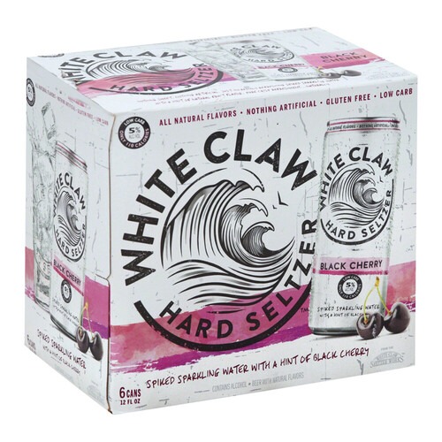 White Claw Hard Seltzer Black Cherry 12oz 6 Pack Can