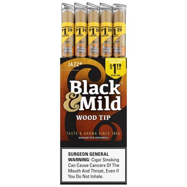 Black mild 1 19 jazz wood tip 25ct 070137831952