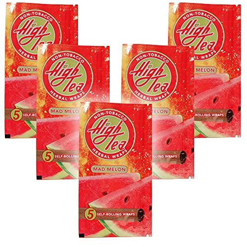 High tea non tobacco all natural herbal smoking wraps mad melon 25 self rolling wraps made from leaves