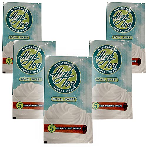 High tea non tobacco all natural herbal smoking wraps royal sweet 25 self rolling wraps made from leaves