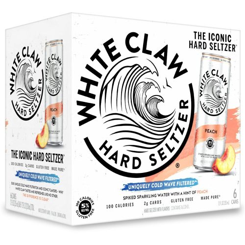 White claw hard seltzer peach 6 pack 12oz cans
