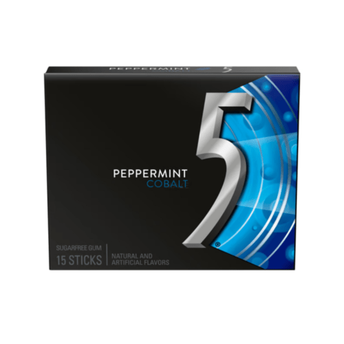 5 gum peppermint cobalt sugar free chewing gum 15 sticks