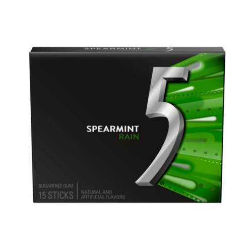 5 gum spearmint rain sugar free chewing gum 15 piece single pack