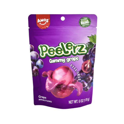 Amo's Peelerz Gummy Grape Peg Bag 6oz