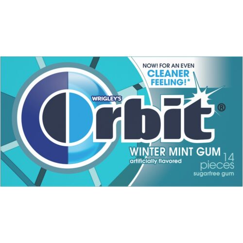 Orbit gum winter mint sugar free chewing gum single pack 14 pieces