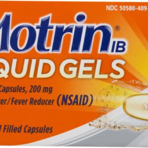 Motrin IB Liquid Gels Ibuprofen 200 Mg Pain & Fever Relief Capsules 20ct