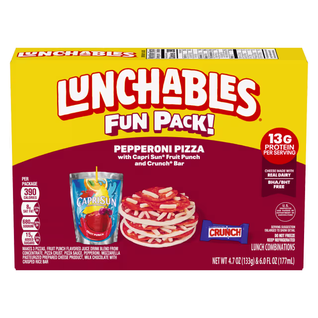 Lunchables Pepperoni Pizza with Capri Sun Fruit Punch and Crunch Bar Fun Pack 10.7OZ