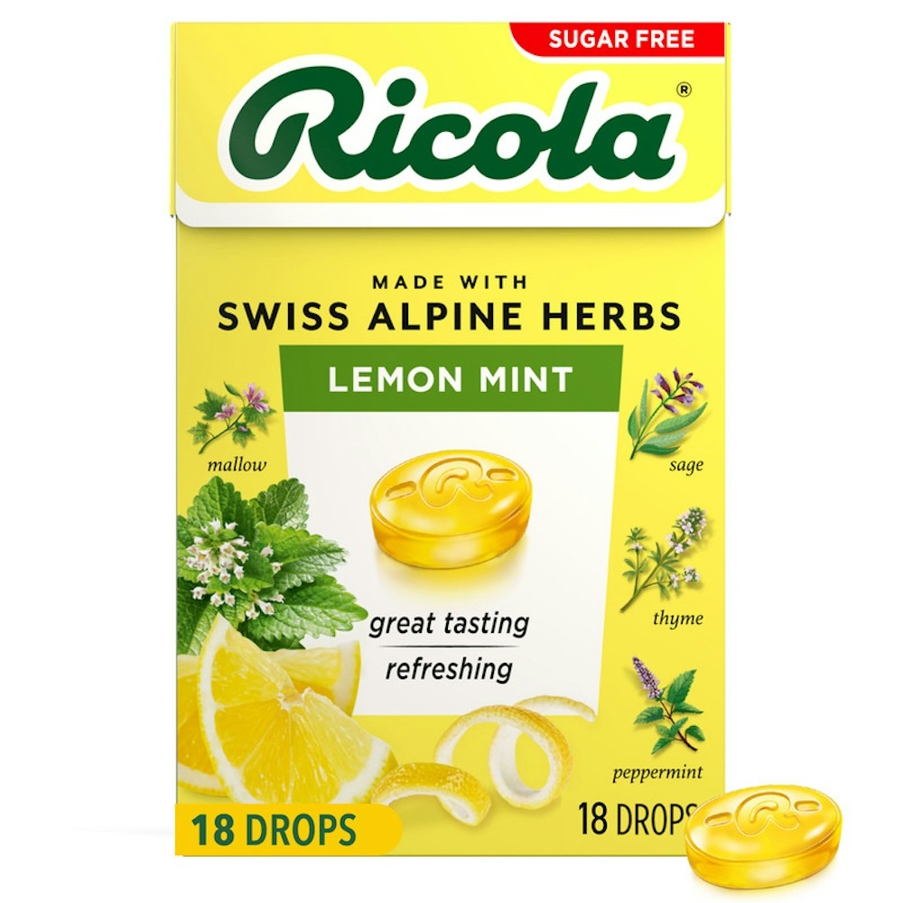 Ricola Drops, Sugar Free, Lemon Mint