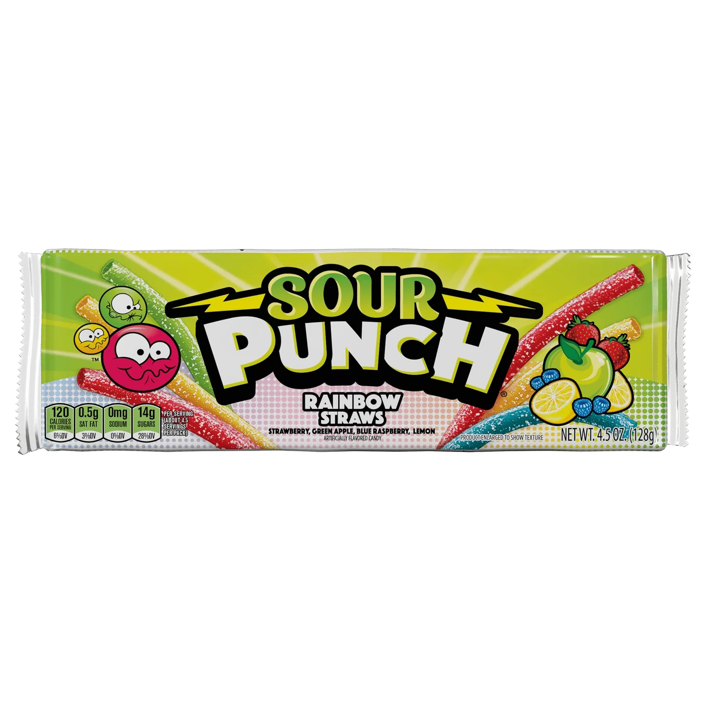 Sour Punch Rainbow Straws, 4.5oz Tray