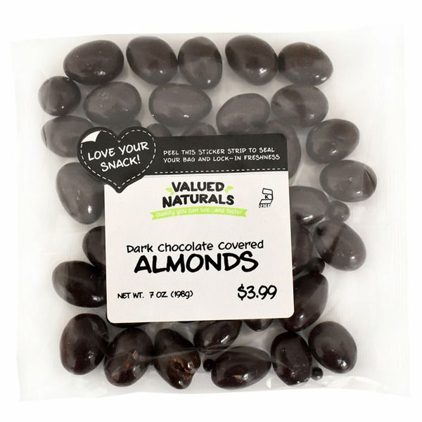 Valued Naturals Dark Chocolate Covered Almonds 7 oz