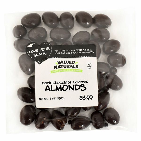 Valued Naturals Dark Chocolate Covered Almonds 7 oz