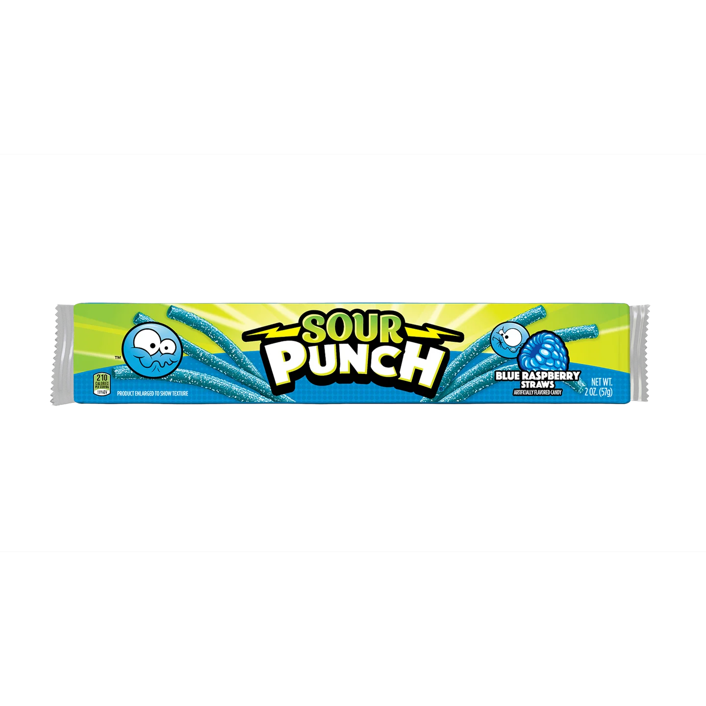Sour Punch Blue Raspberry Straws, 2oz Tray