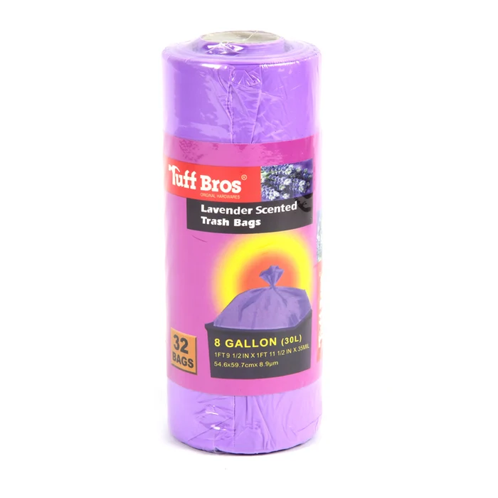 TUFF BROS TRASH BAG 8GAL 32CT ASST CLR & SCENTS