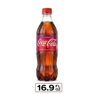 Coca-Cola Cherry Soda Soft Drink Bottles, 16.9 Fl Oz Bottle